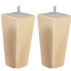 6 pieds fuseau tronqué bois naturel 15 cm