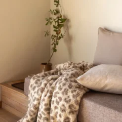 Plaid chaud cocooning beige 130x170 Leofur