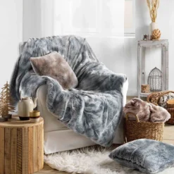 Plaid imitation fourrure Antartic