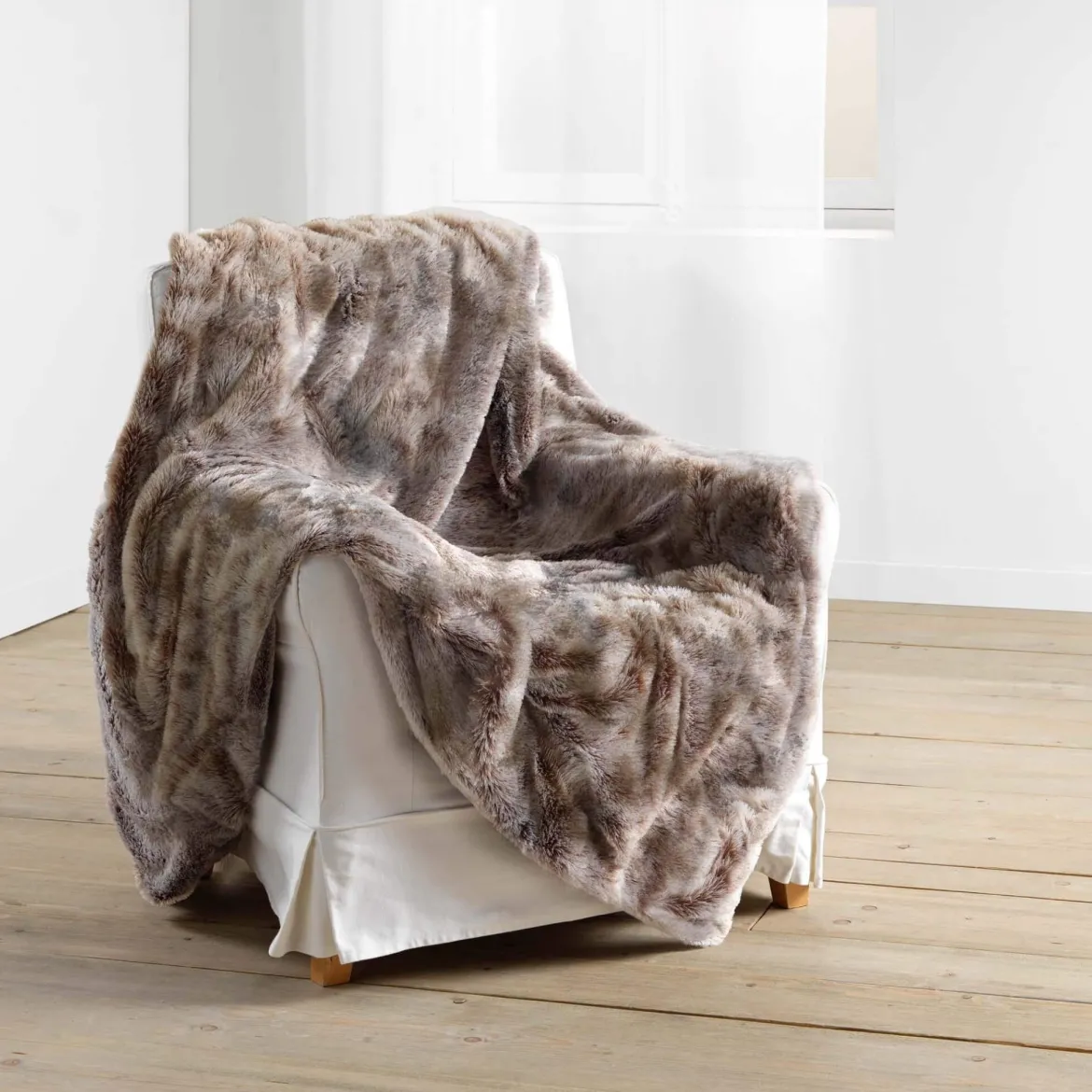 Plaid imitation fourrure Antartic