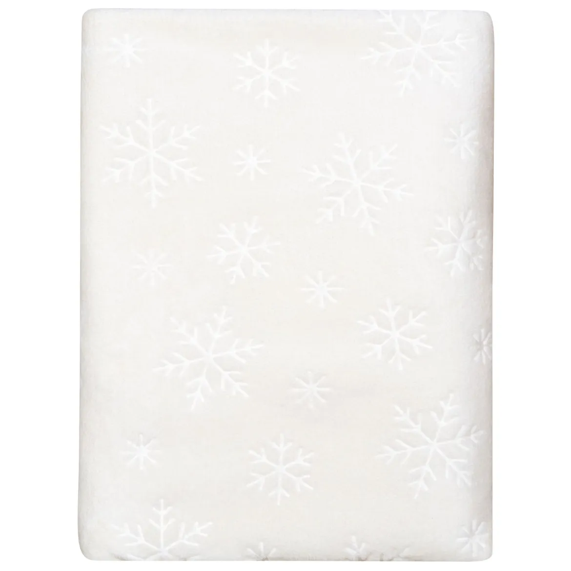 Plaid polaire chaud blanc 130x170 Flocon