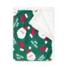 Plaid polaire cocooning vert 130x170 Père Noël