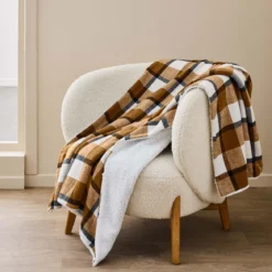 Plaid tartan sherpa chaud 125x150 Écossais