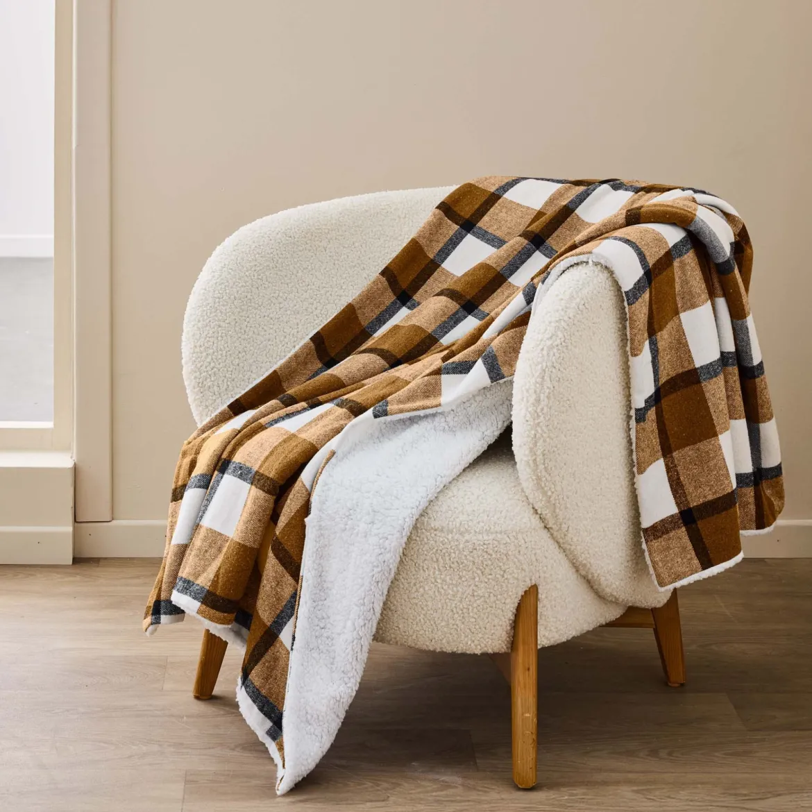 Plaid tartan sherpa chaud 125x150 Écossais