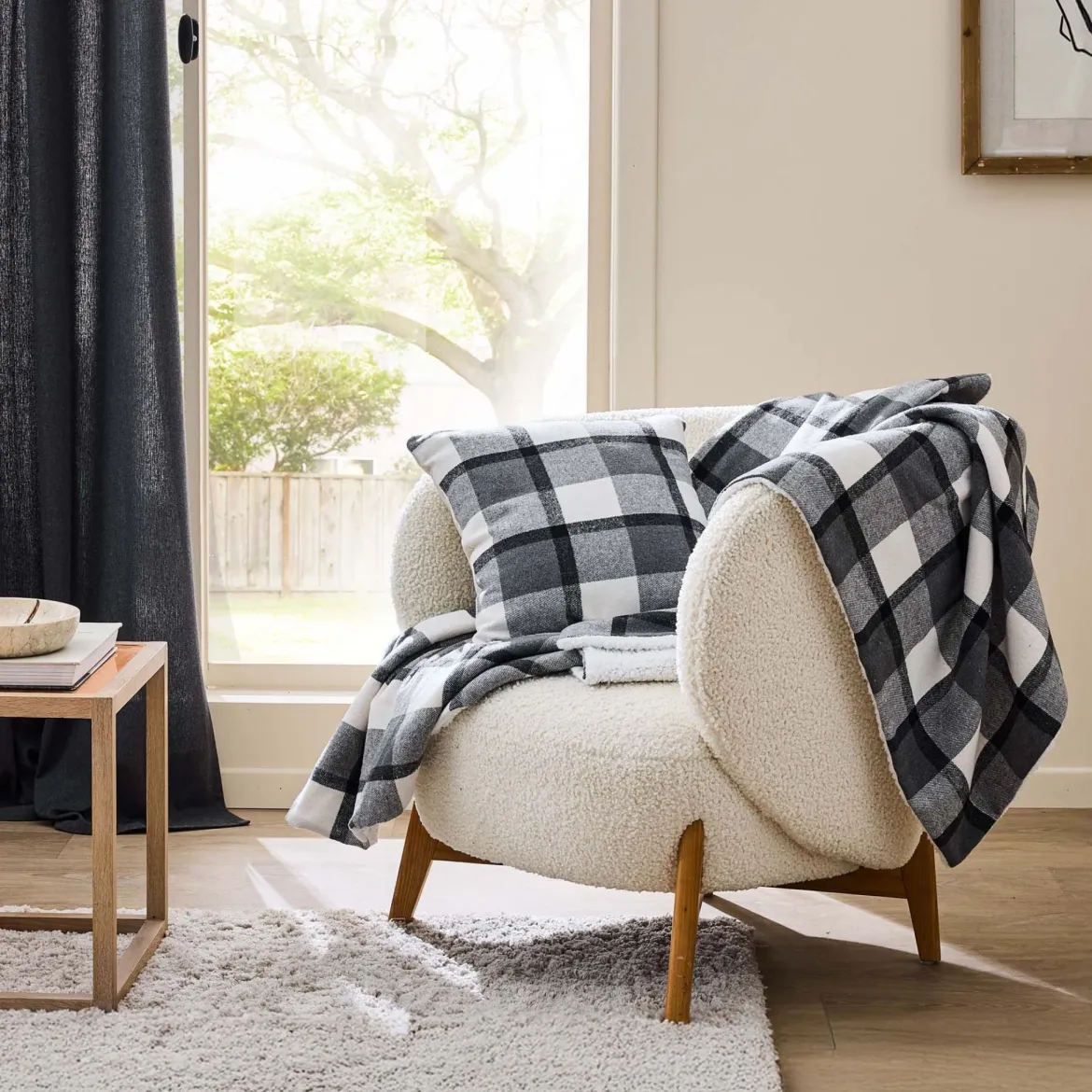 Plaid tartan sherpa chaud 125x150 Écossais