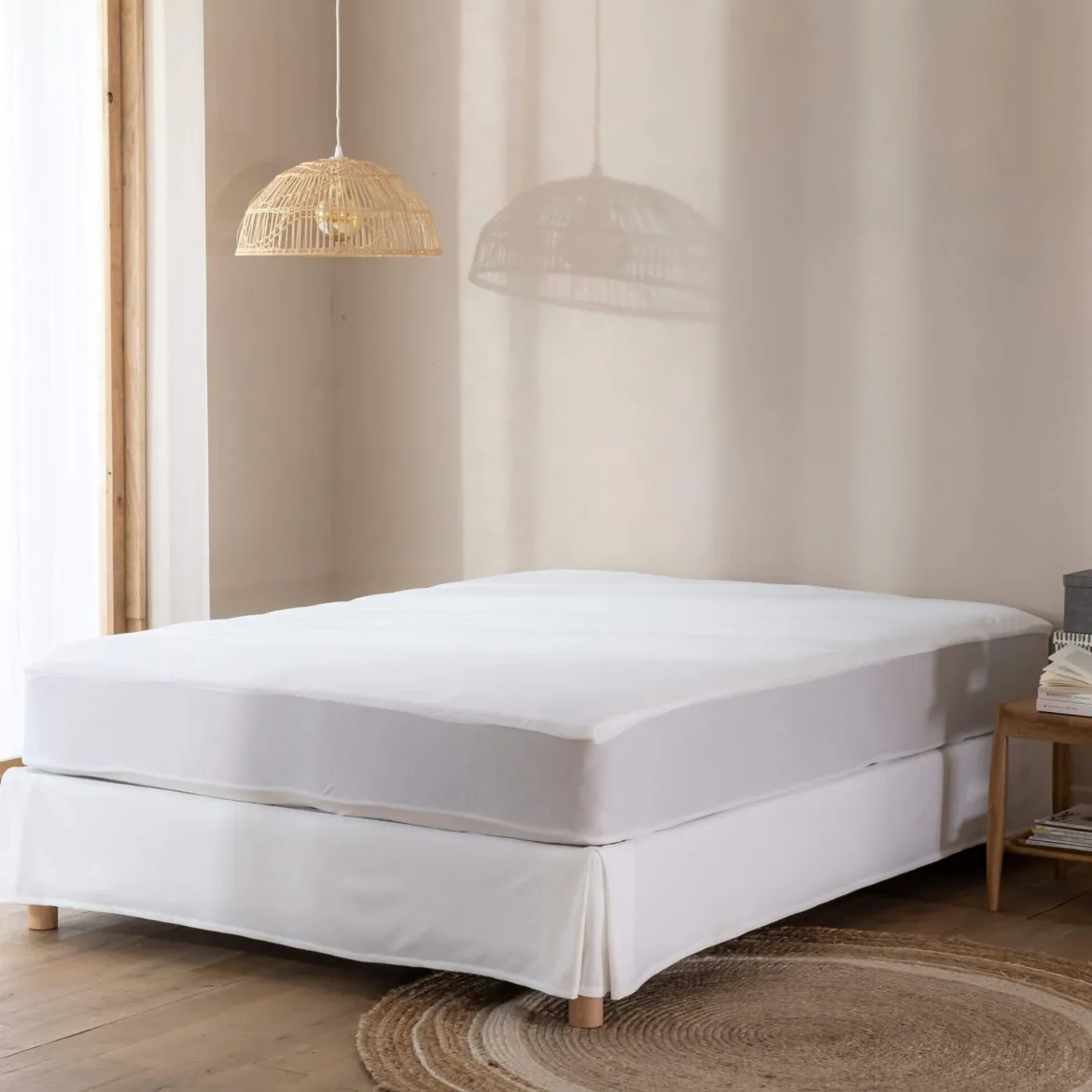 Protège matelas bouclette imperméable - bonnet jusqu'à 27 cm