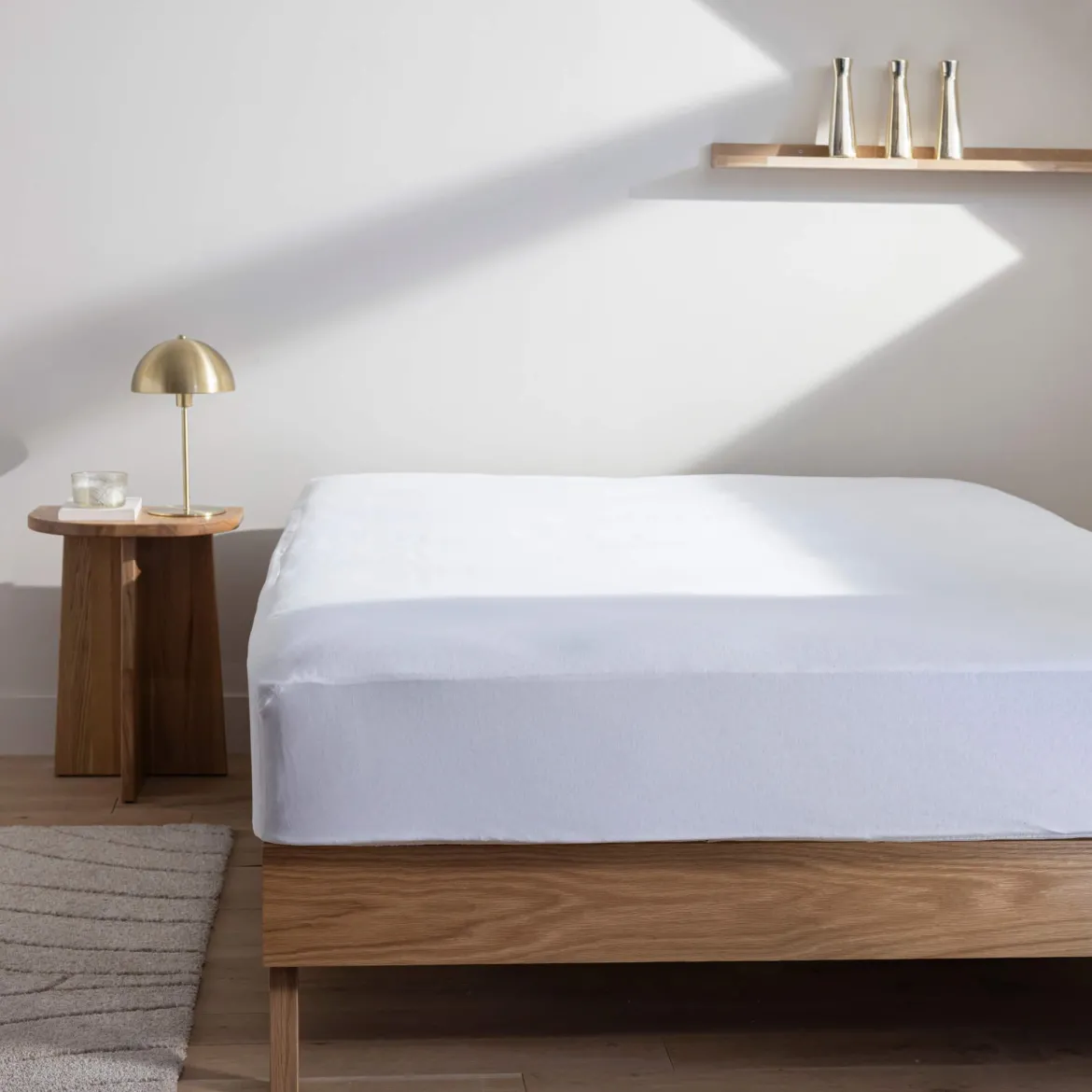 Protège matelas 100% coton bio molleton imperméable bonnet 27 cm à 30 cm - SOMEO
