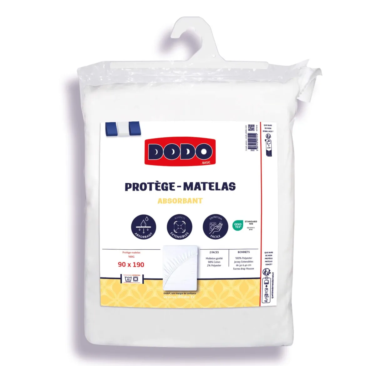 Protège matelas Dodo absorbant anti-acariens - Bonnet 30 à 42 cm
