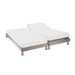 Protège matelas molleton 100% coton - bonnet 30 cm TPR pour sommier articulé