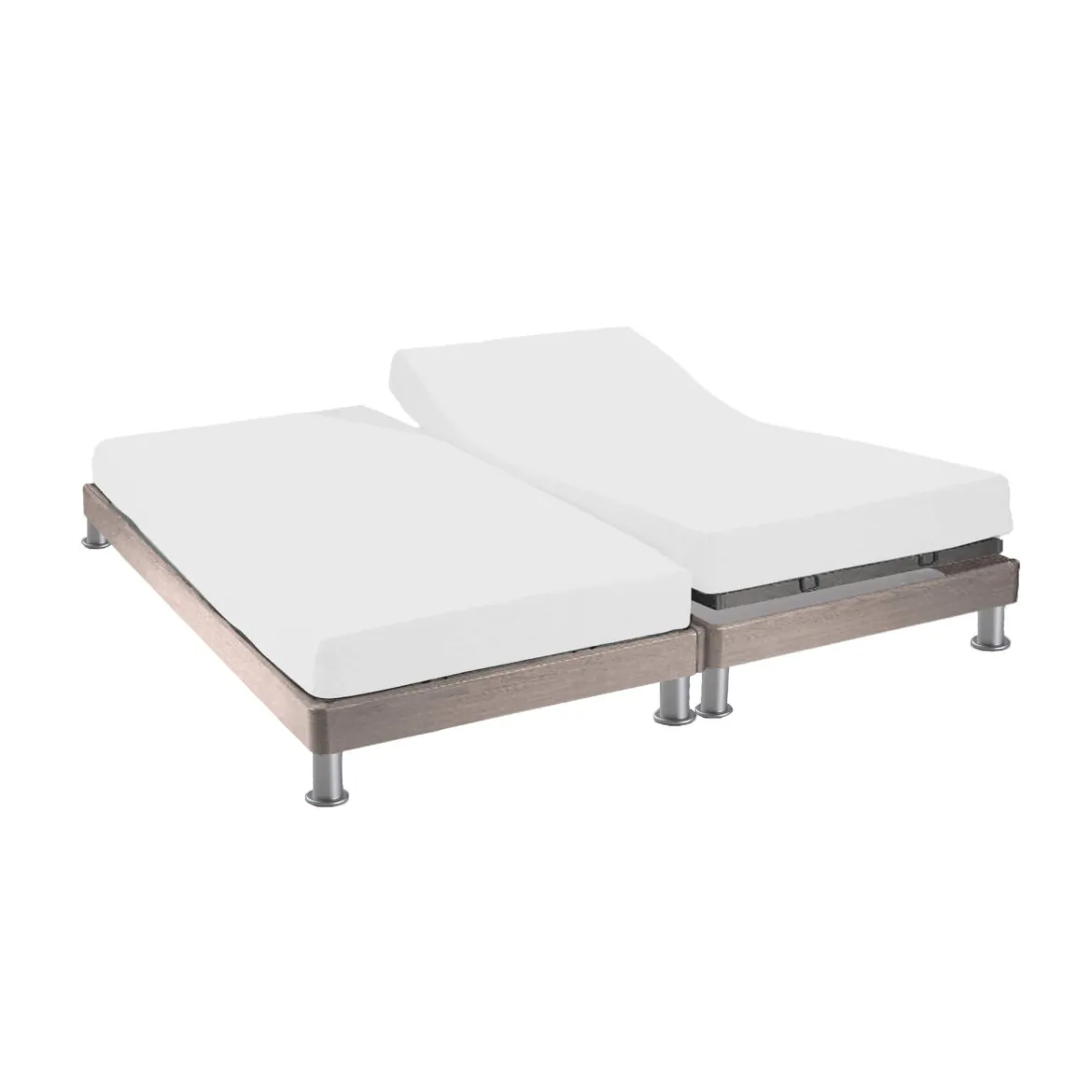 Protège matelas molleton 100% coton - bonnet 30 cm TPR pour sommier articulé