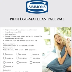 Protège matelas Simmons Palerme imperméable