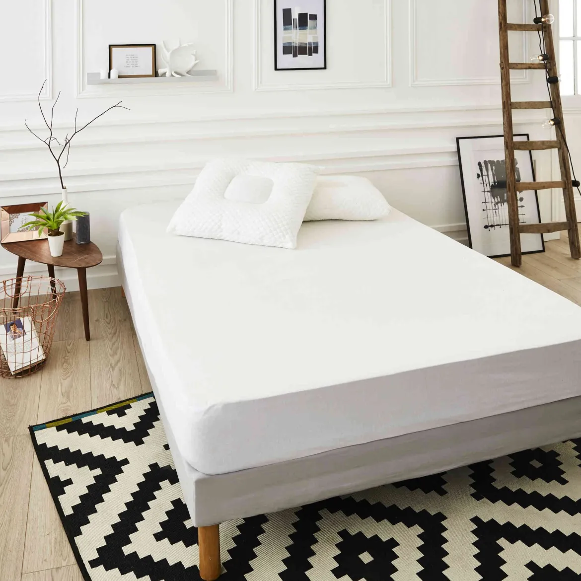 Protège matelas très épais coton extensible anti-acariens imperméable soyeux et respirant qualité hôtellerie de luxe