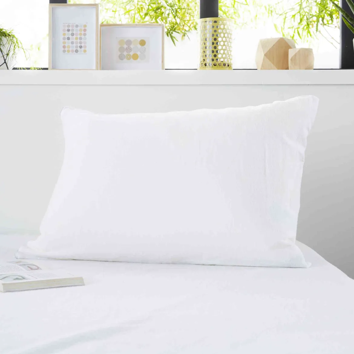 Protège oreiller anti-acariens imperméable molleton 100% coton