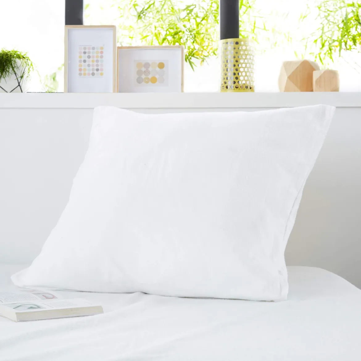 Protège-oreiller molleton coton confortable et absorbant 65x65 cm
