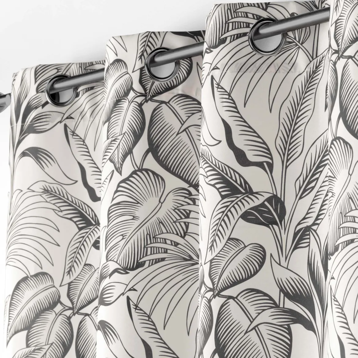 Rideau à œillets polyester feuillage