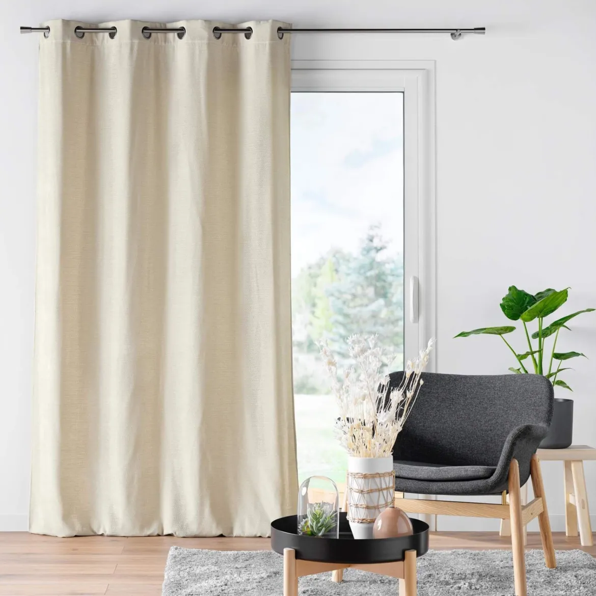 Rideau à œillets velours jacquard Mika 140x260