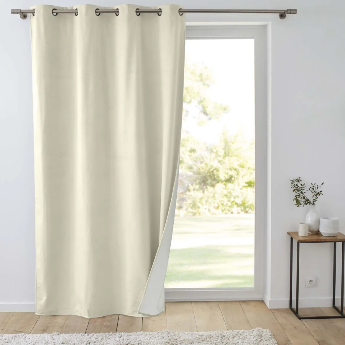 Rideau isolant thermique velours naturel 140x260 Polarchic