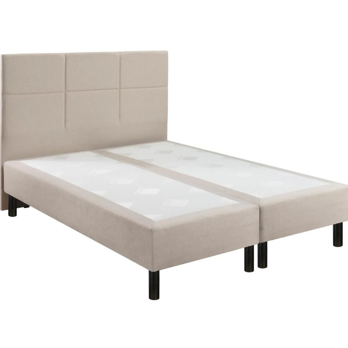 Sommier boxspring à ressorts déco chenillé lin 23 cm ENCHANTEUR