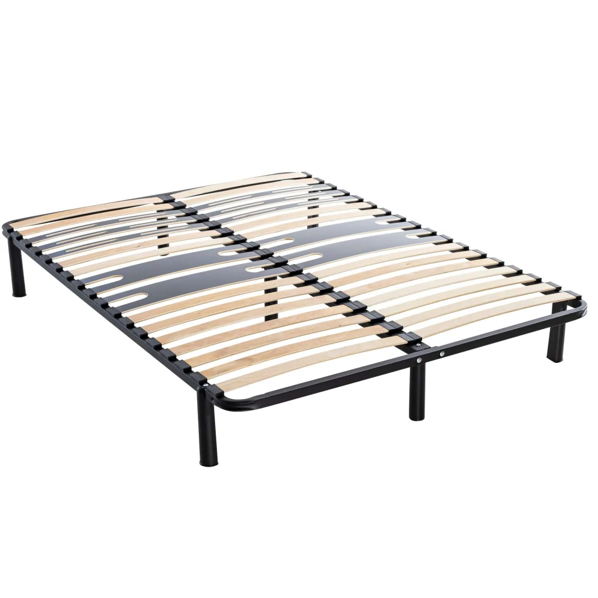 Sommier cadre à lattes métal en kit 5 zones morphologiques pieds inclus - SOMEO