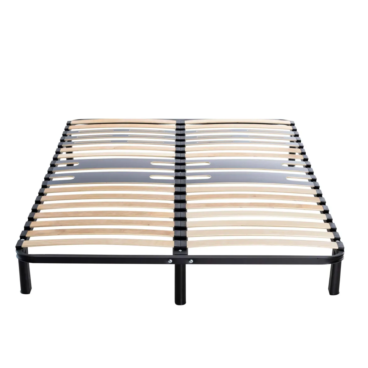 Sommier cadre à lattes métal en kit 5 zones morphologiques pieds inclus - SOMEO