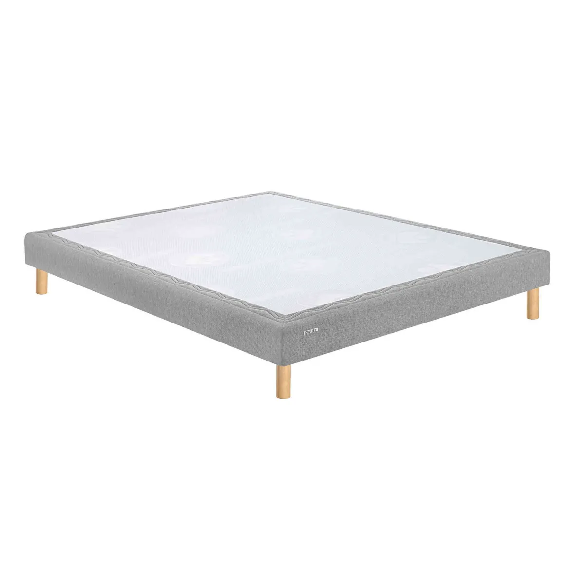 Sommier déco gris confort medium 15 cm avec pieds Bultex Mediano