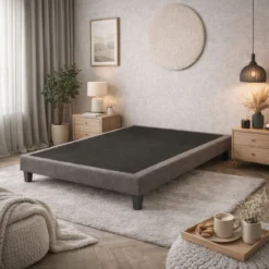 Sommier déco tapissier en tissu bouclette Nuage