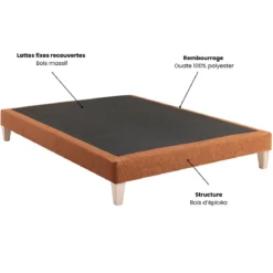 Sommier déco tapissier en tissu bouclette Nuage