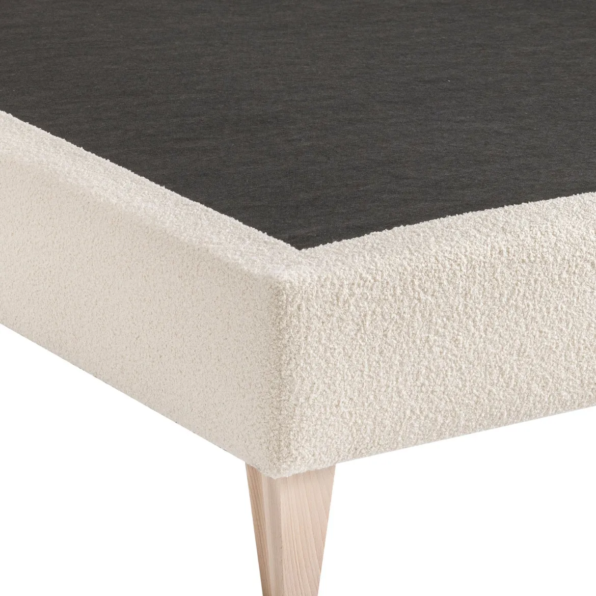 Sommier déco tapissier en tissu bouclette Nuage