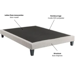 Sommier déco tapissier en tissu bouclette Nuage