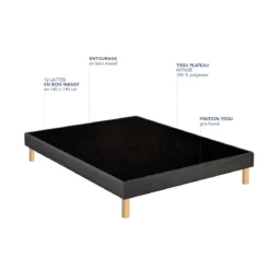 Sommier déco tapissier Unic gris - Bultex