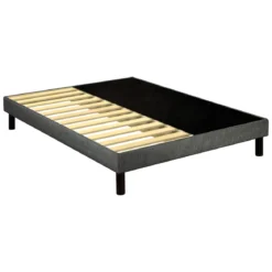 Sommier déco tapissier Unic gris - Bultex