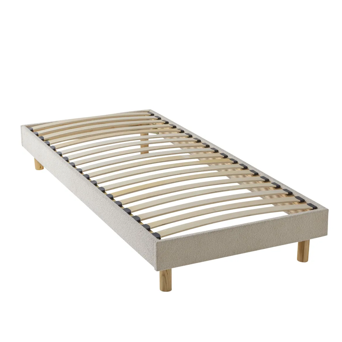 Sommier kit enfant en bois massif avec tissu bouclette