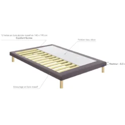Sommier tapissier extra-plat en bois massif Tech - Bultex