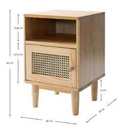 Table de chevet cannage en pin massif ANNA - CH17023