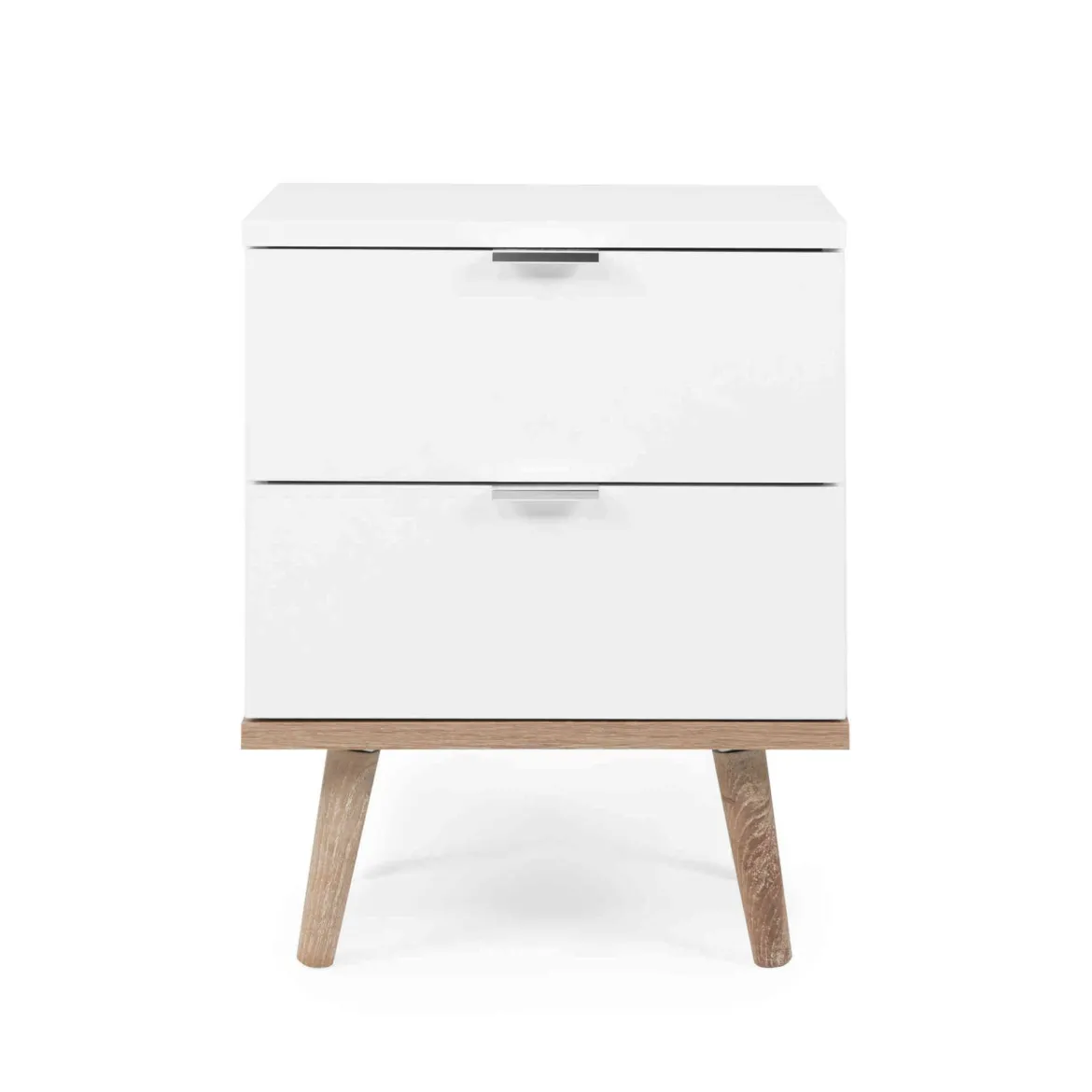 Table de chevet 2 tiroirs blanc - CH7781