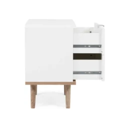Table de chevet 2 tiroirs blanc - CH7781