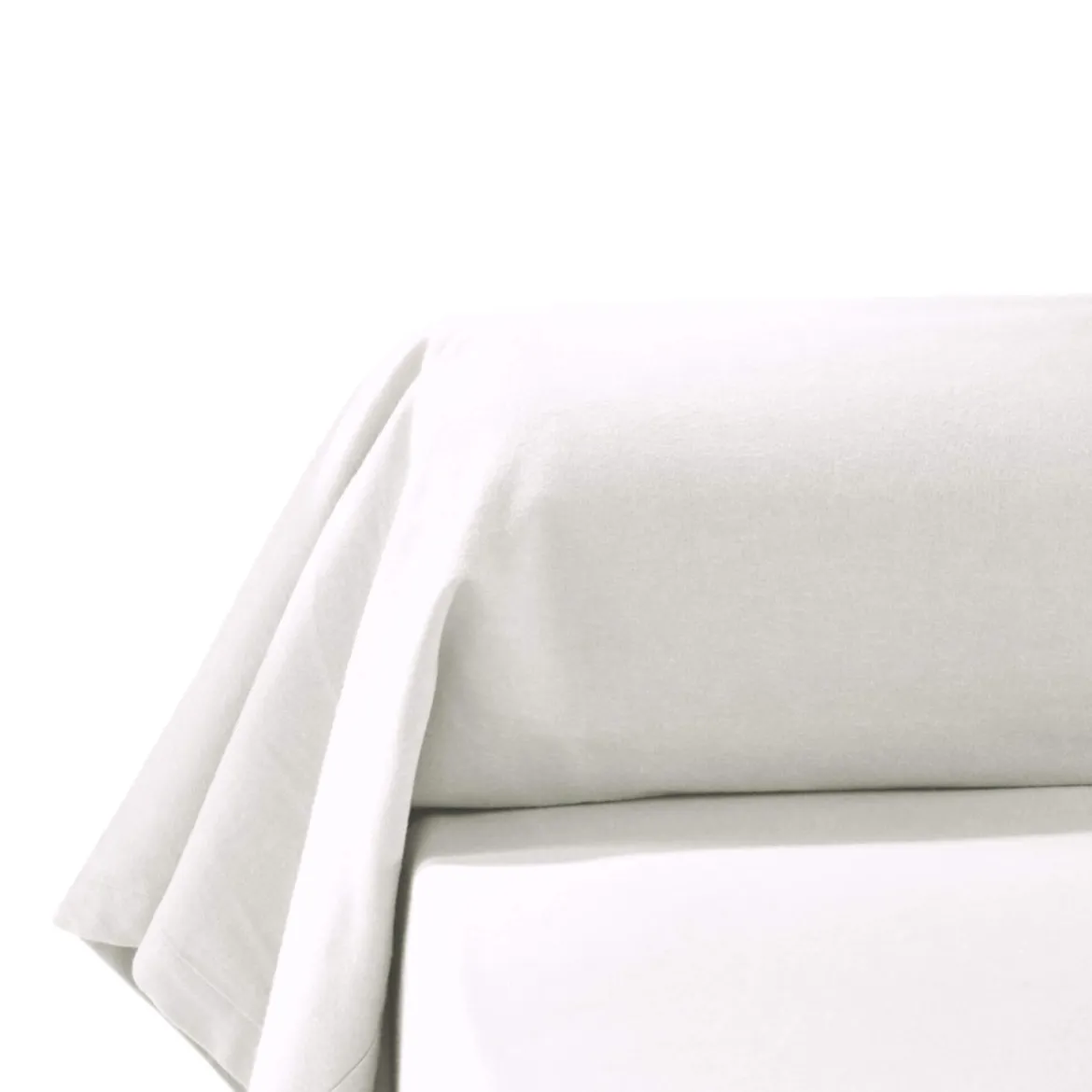 Taie de traversin flanelle blanc