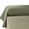Taie de traversin flanelle kaki 85x185