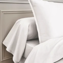 Taie de traversin percale blanche