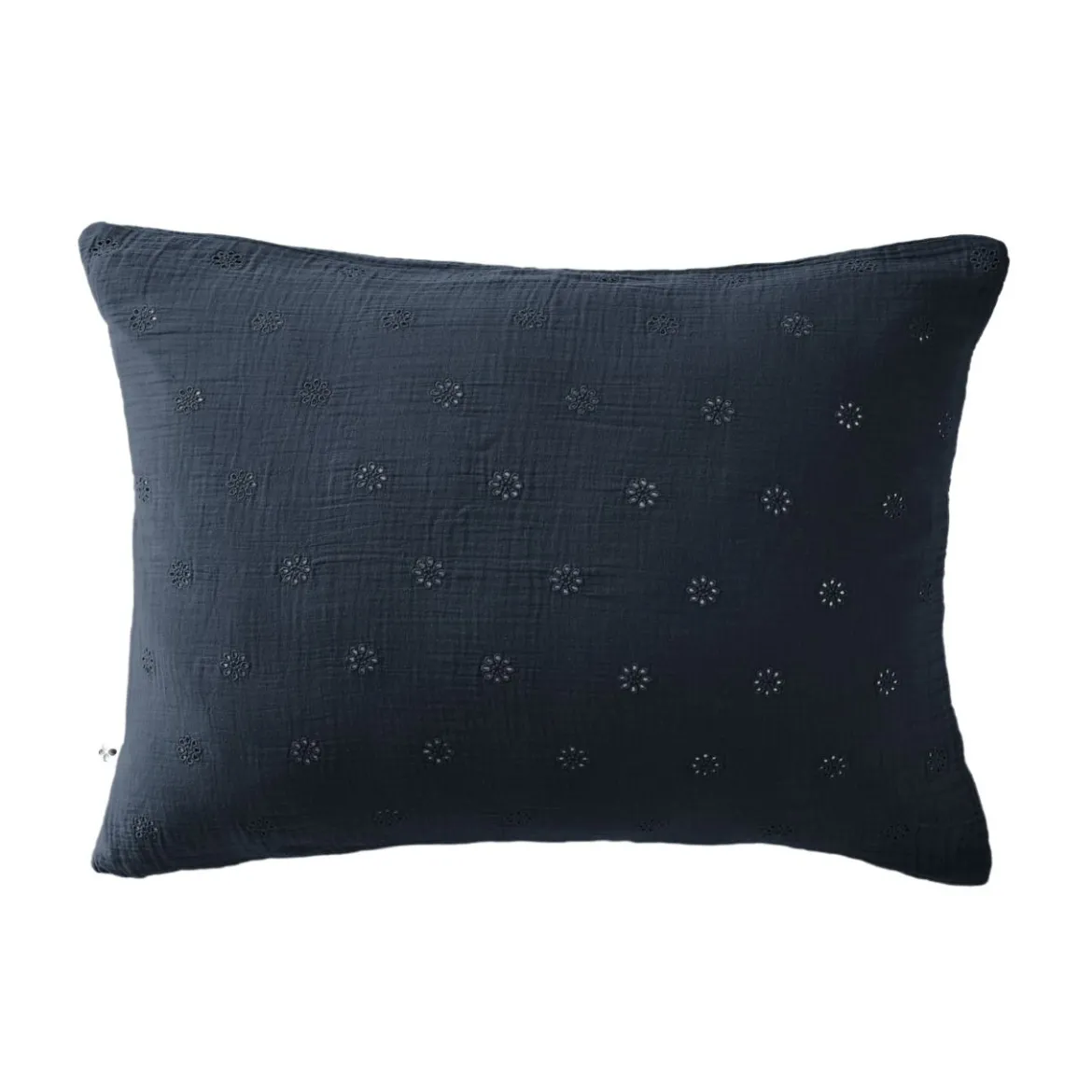 Taie d'oreiller brodée double gaze de coton