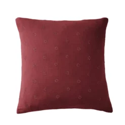 Taie d'oreiller brodée double gaze de coton