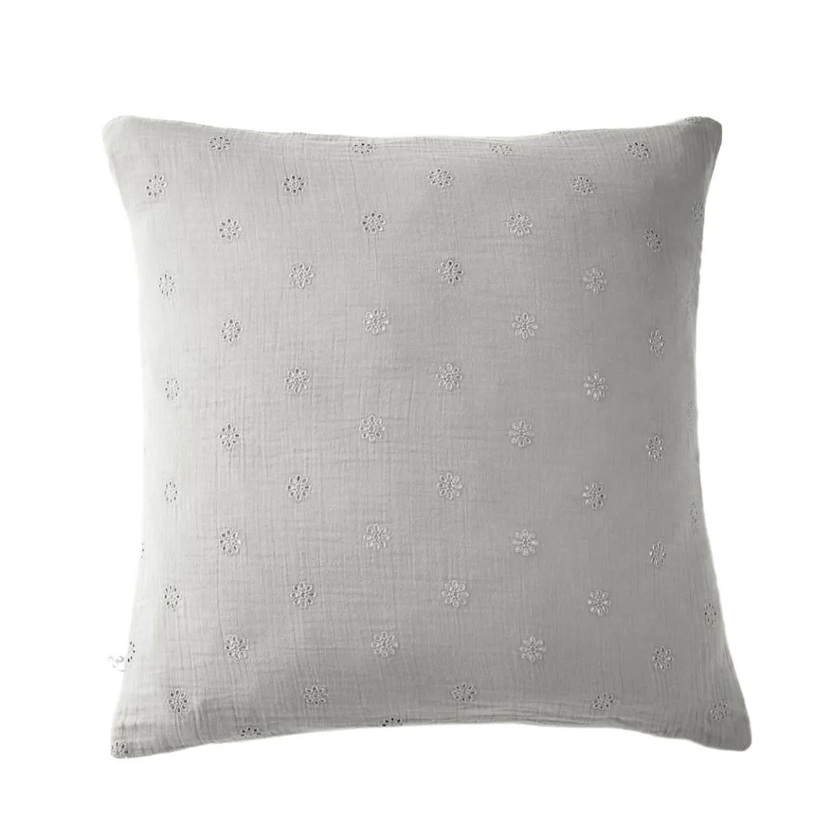 Taie d'oreiller brodée double gaze de coton