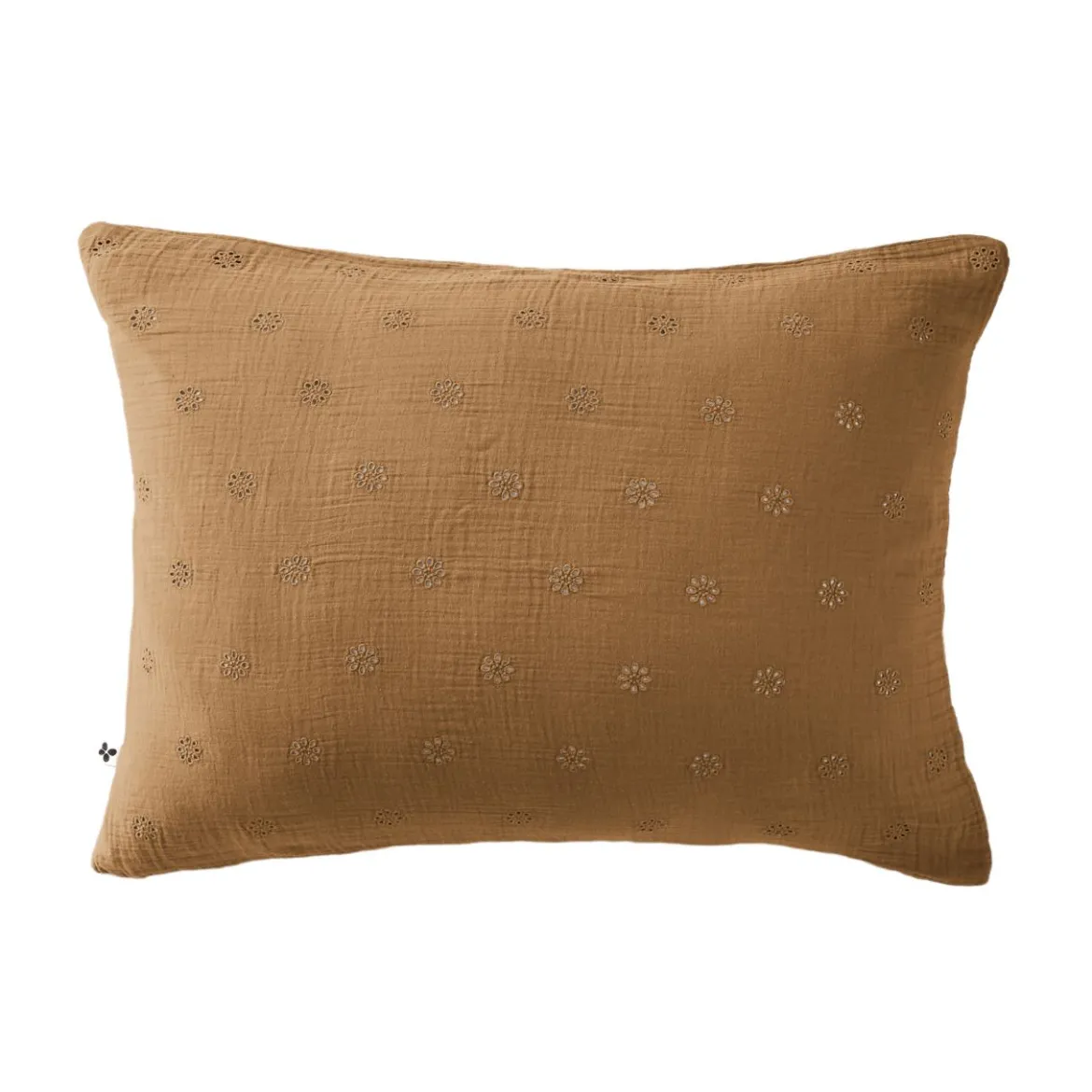 Taie d'oreiller brodée double gaze de coton