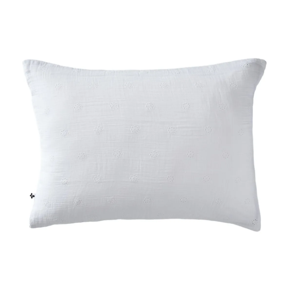 Taie d'oreiller brodée double gaze de coton