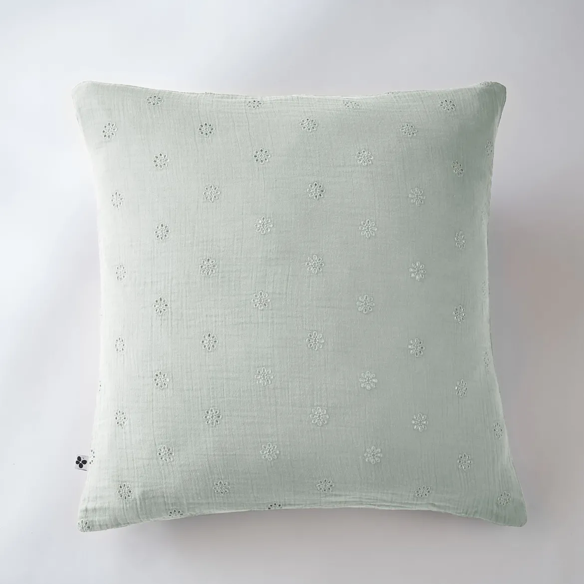 Taie d'oreiller brodée double gaze de coton