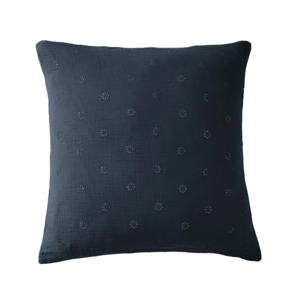 Taie d'oreiller brodée double gaze de coton