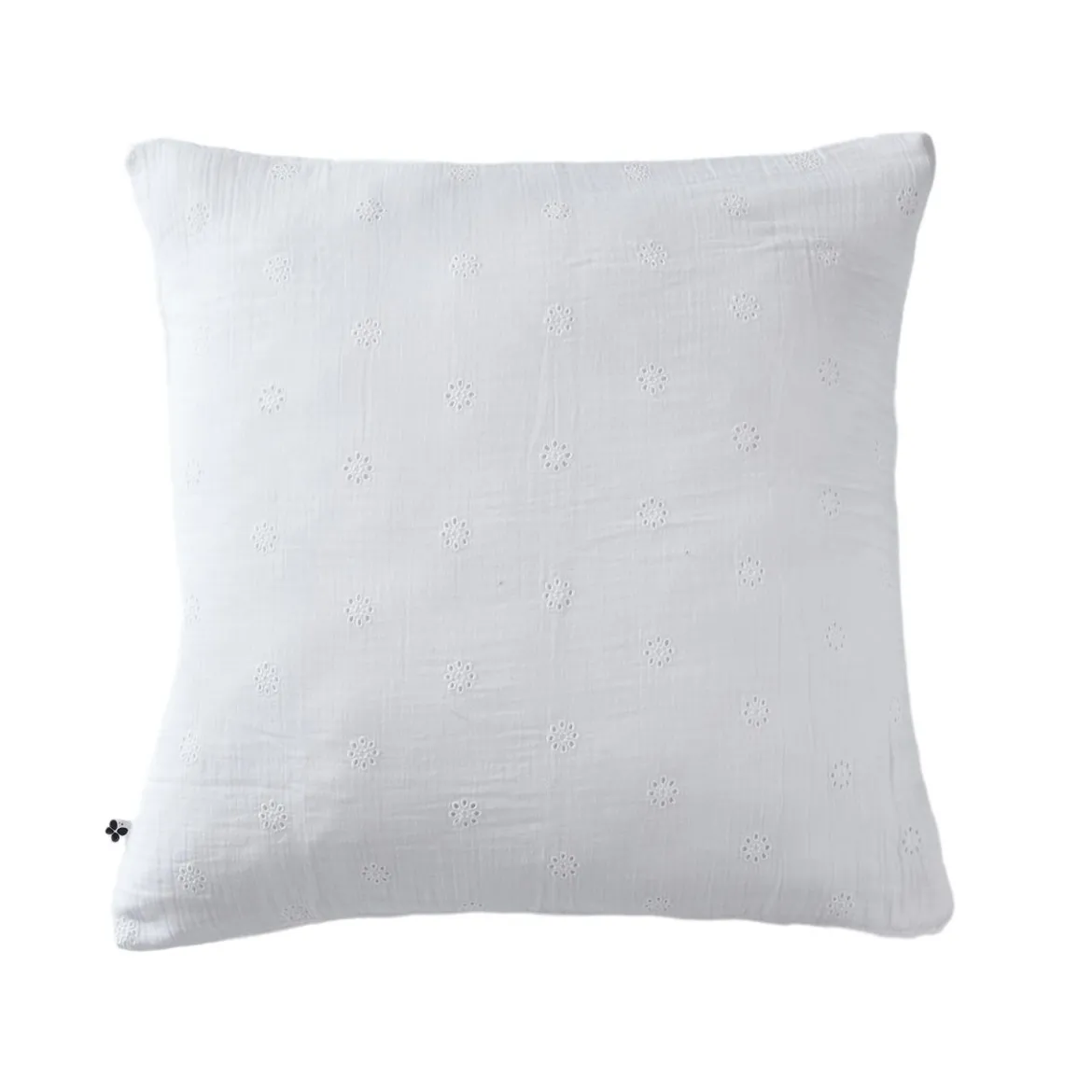 Taie d'oreiller brodée double gaze de coton