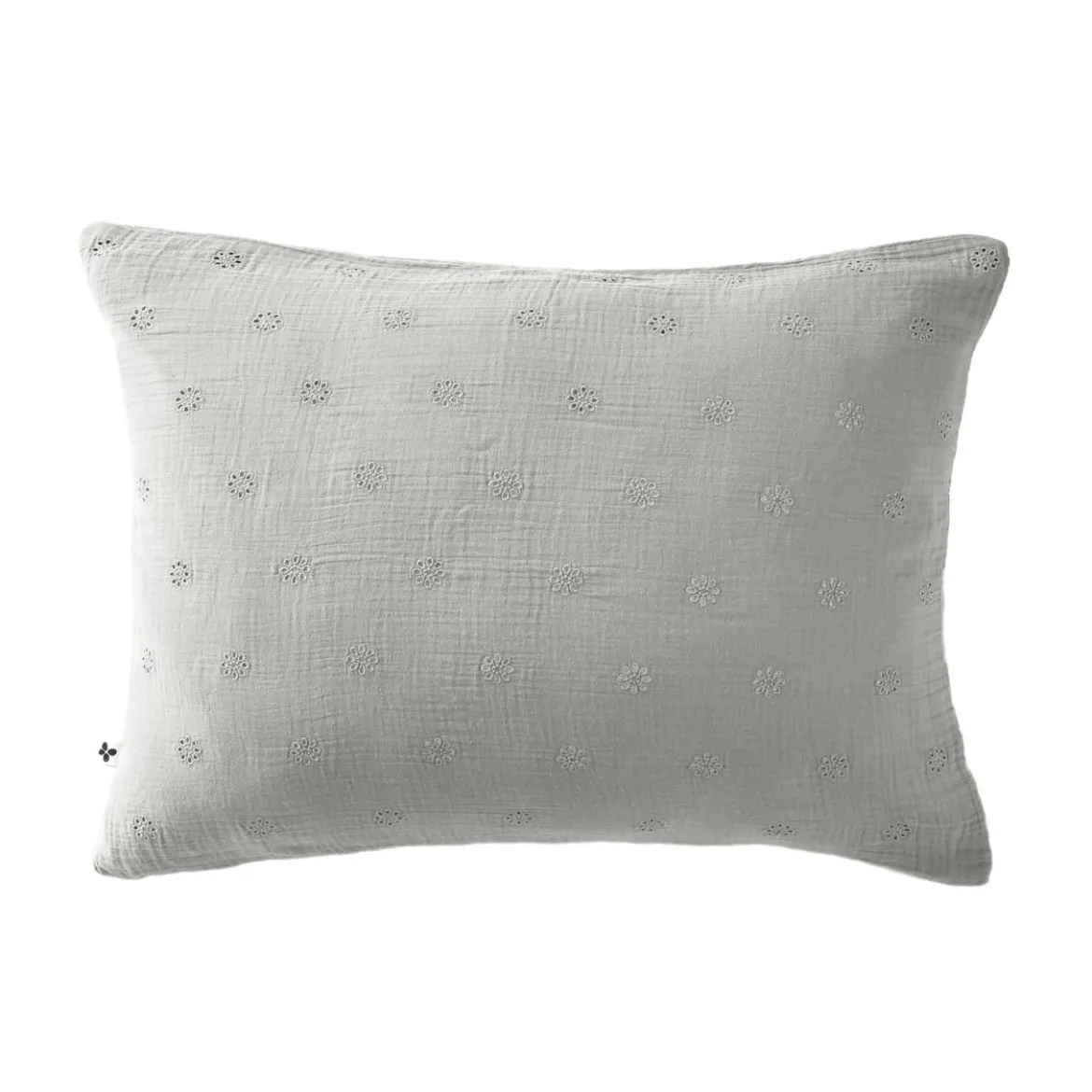 Taie d'oreiller brodée double gaze de coton