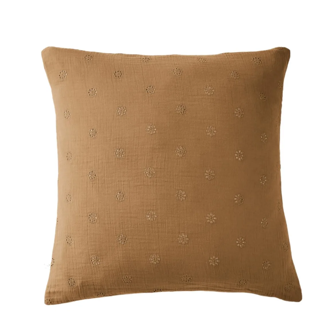 Taie d'oreiller brodée double gaze de coton