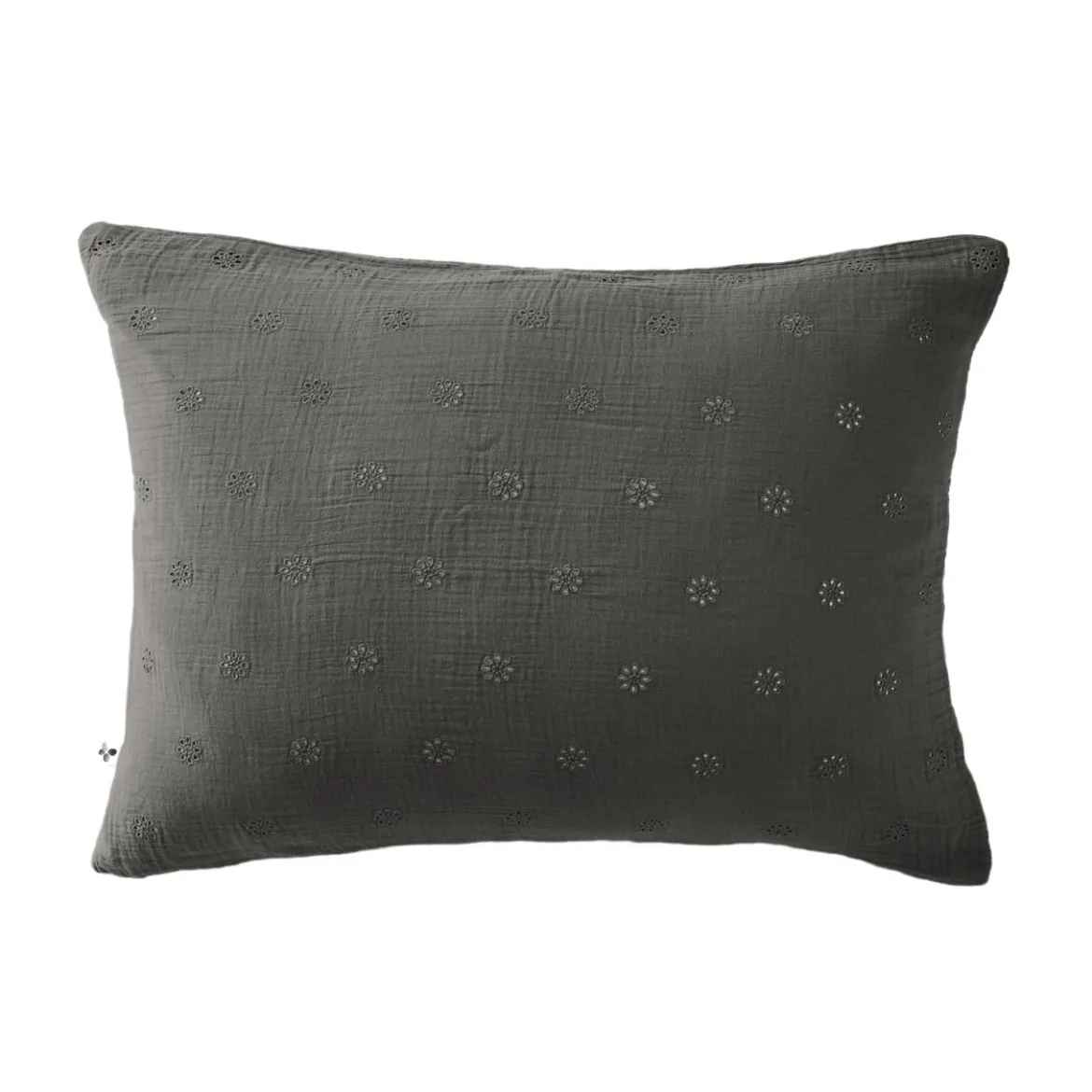 Taie d'oreiller brodée double gaze de coton